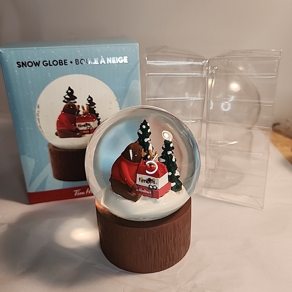 Tim Hortons Christmas Snow Globe  2025 Bear Timbits Limited Ed NIB Collectible